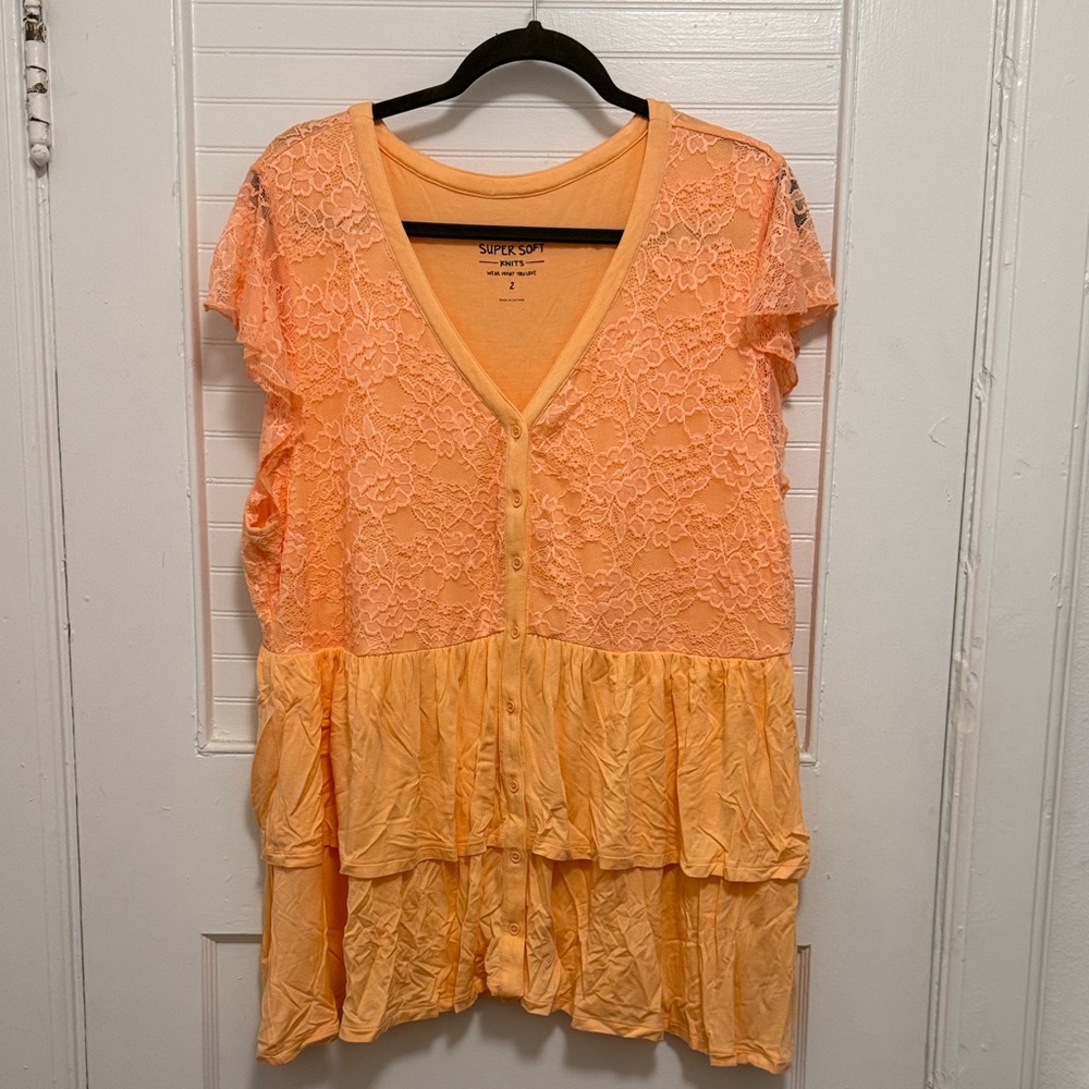 Torrid Peach Tunic Blouse